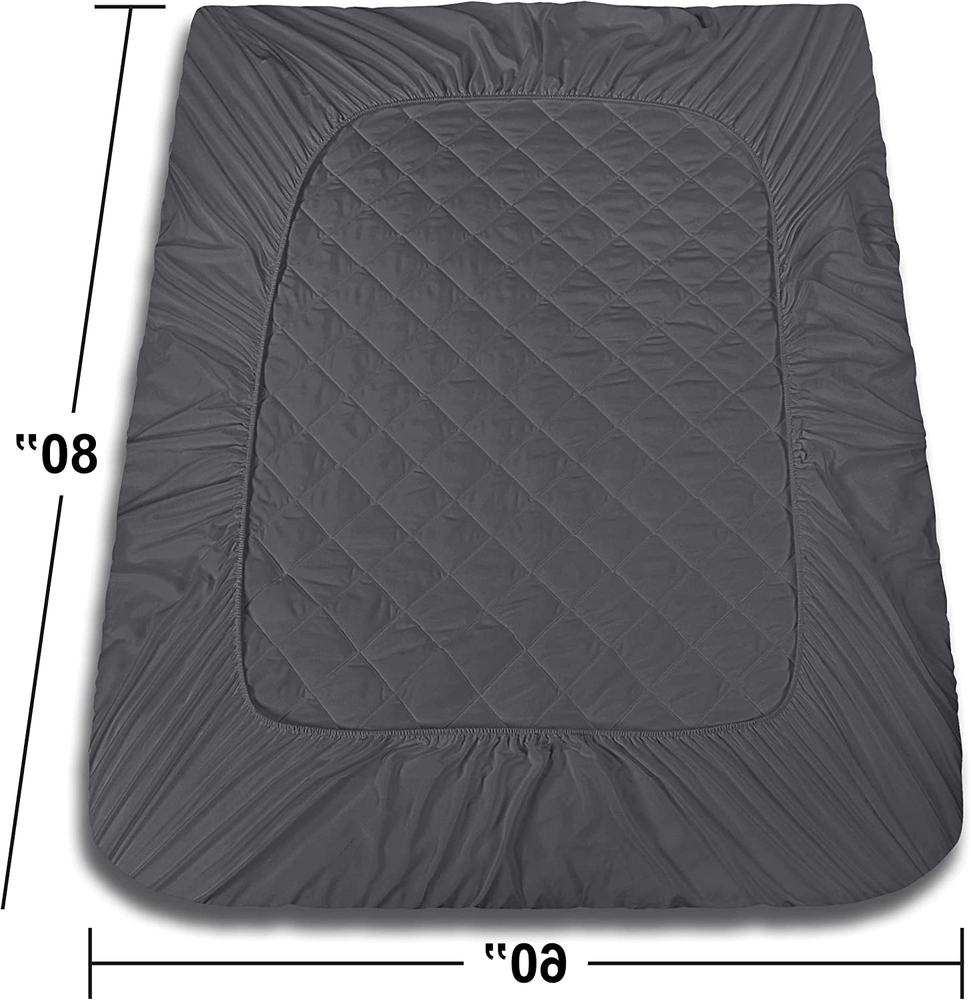 Quilted Mattress Pad Matress Protector Microfiber Bed Cover Fitted Deep Pocket