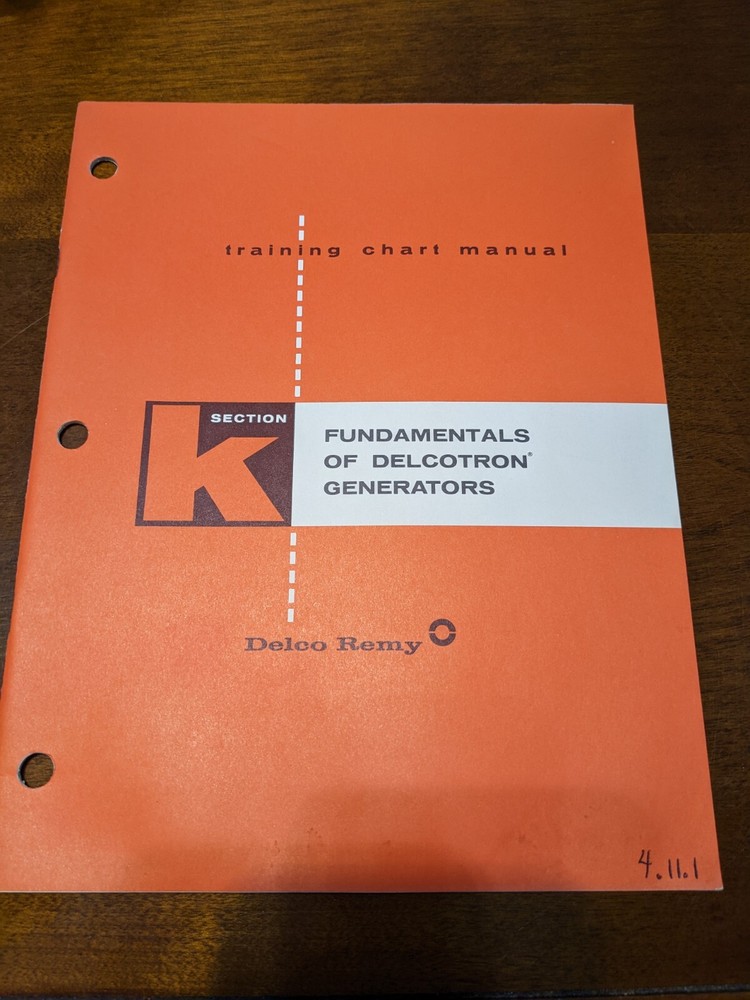 VINTAGE 1968 DELCO-REMY "Delcotron Generators" TRAINING CHART MANUAL