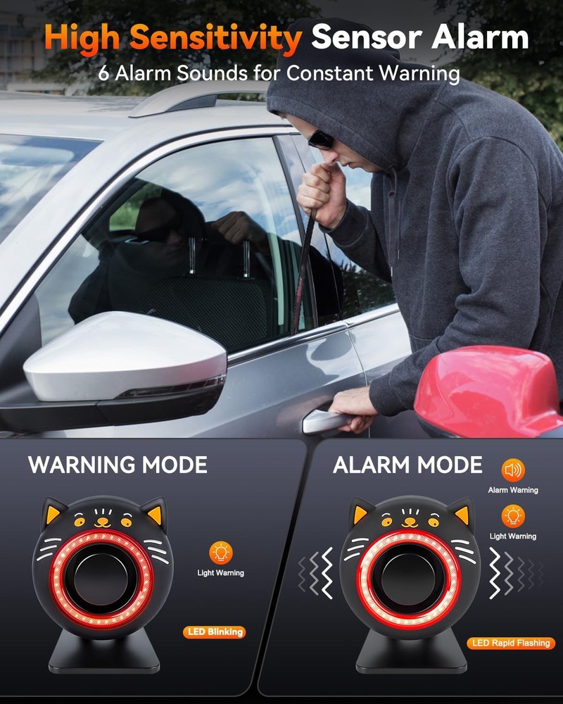 Car Alarm System, 120dB with Motion Sensor Alarm & Red Light, Wireless Remote...