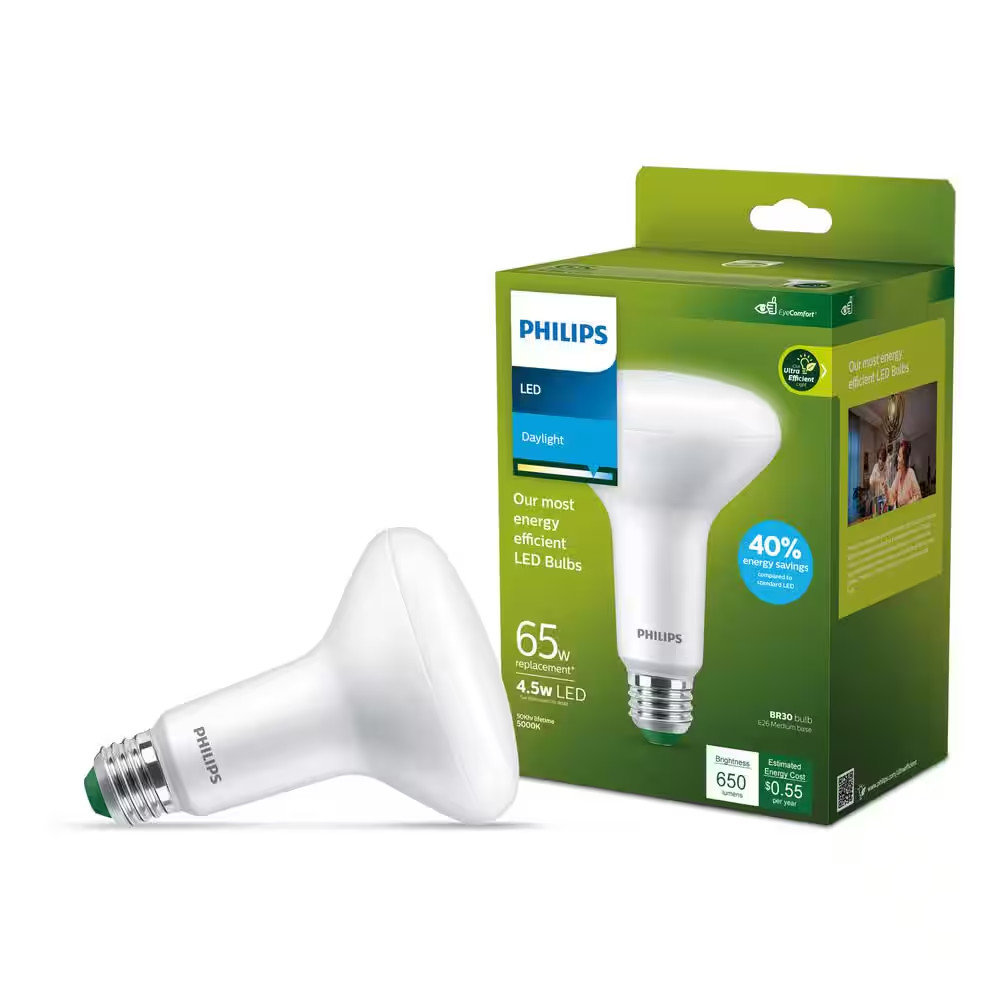 100-Watt Equivalent A19 Ultra Efficient Frosted LED Light Bulb 5000K 2-Pack