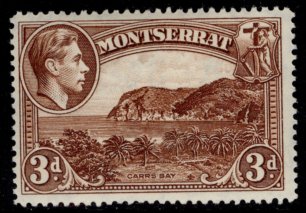 MONTSERRAT GVI SG106a, 3d red-brown, M MINT.
