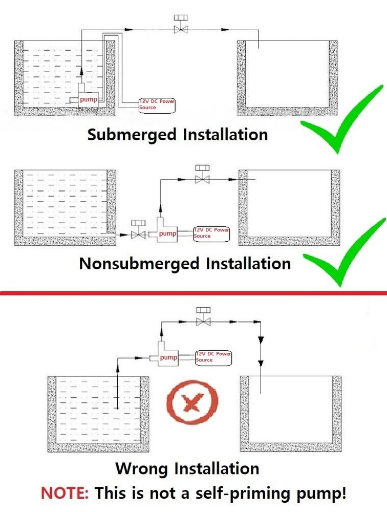 bayite BYT-7A014 DC 12V Solar Hot Water Heater Circulation Pump Low Brass