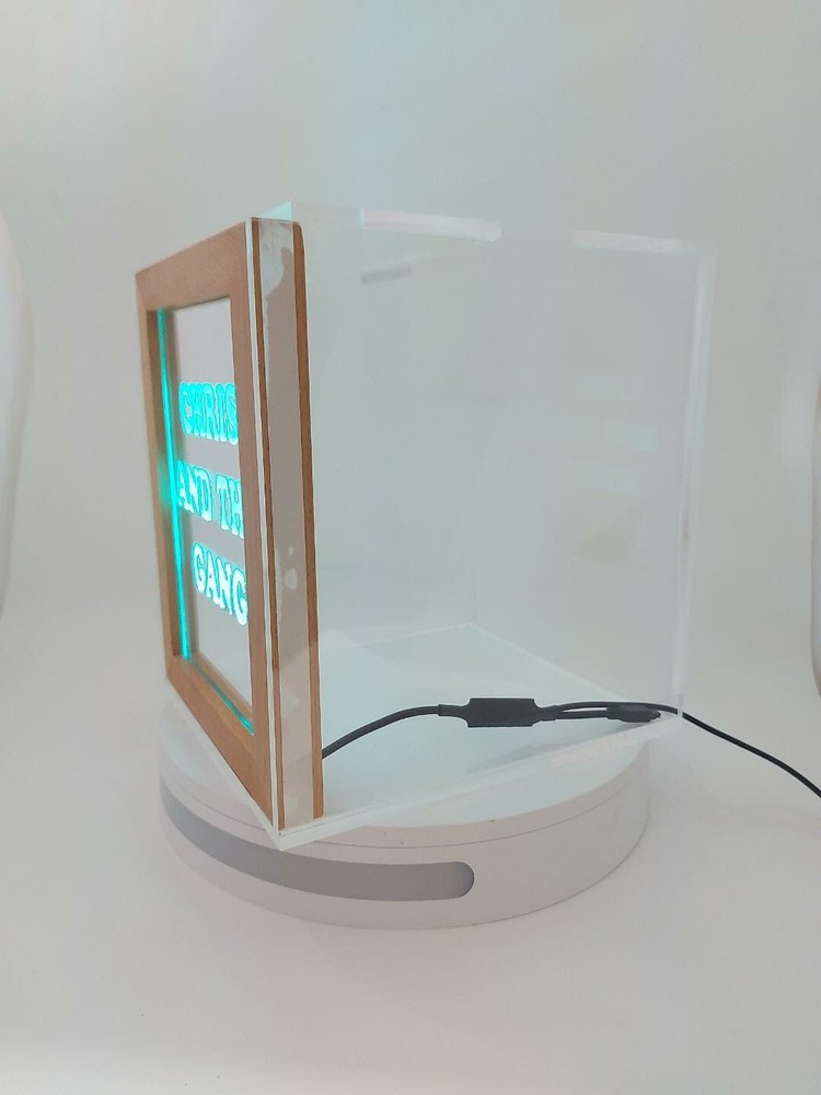 Personalized Tip Box Raffle Fund Raiser Donation Jar Engraved Light Changing LED