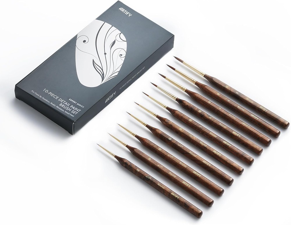 Artify 12/10Pcs Fine Detail Brushes with Multiple Same Sizes