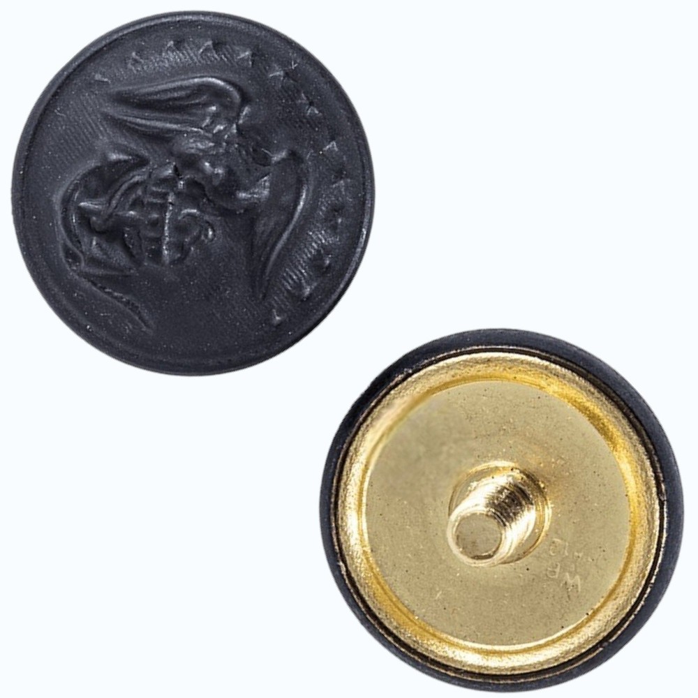 Black Cap Button Set w/ Screwposts for USMC Service Cap Frame