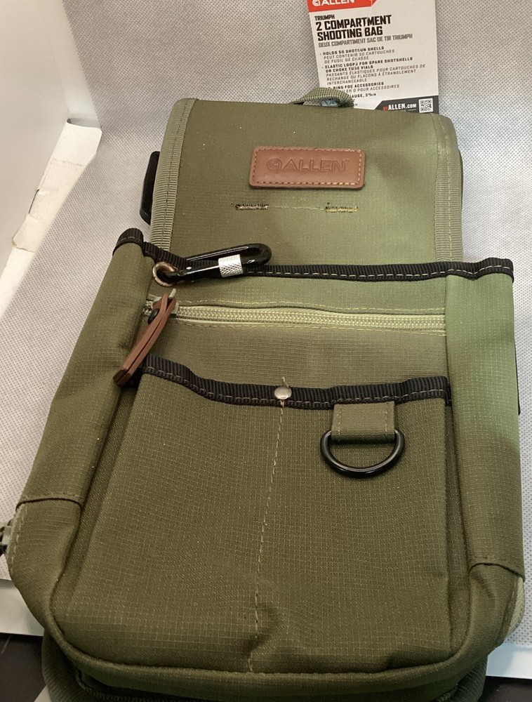 Allen Triumph Double Compartment Shell Bag Olive Green