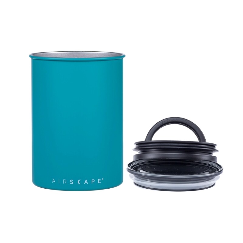 Airscape Classic Turquoise 7" Medium Coffee Canister Airtight Storage Container