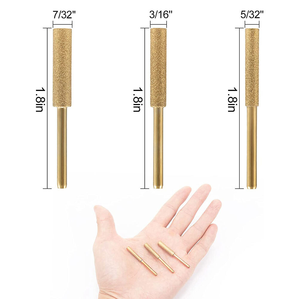 36pcs 5/32'' 3/16'' 7/32" Chainsaw Sharpener Burr Grinder Drill Bits for Dremel