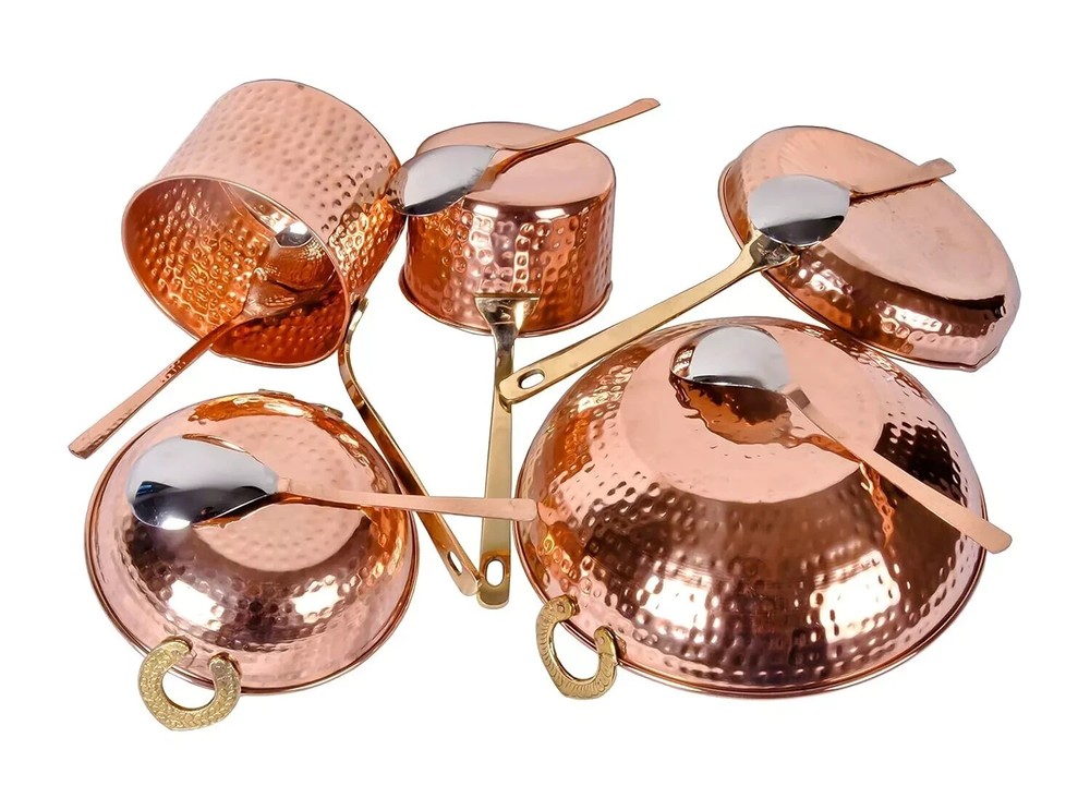 Pure Copper Cookware Set 10 Piece Set with Serving Spoon