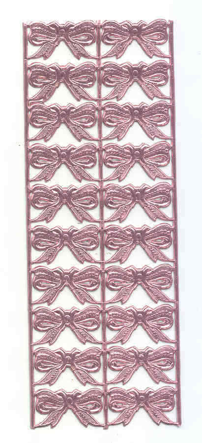Scrap Diecut German Dresden Small Pink Foil Paper Bows