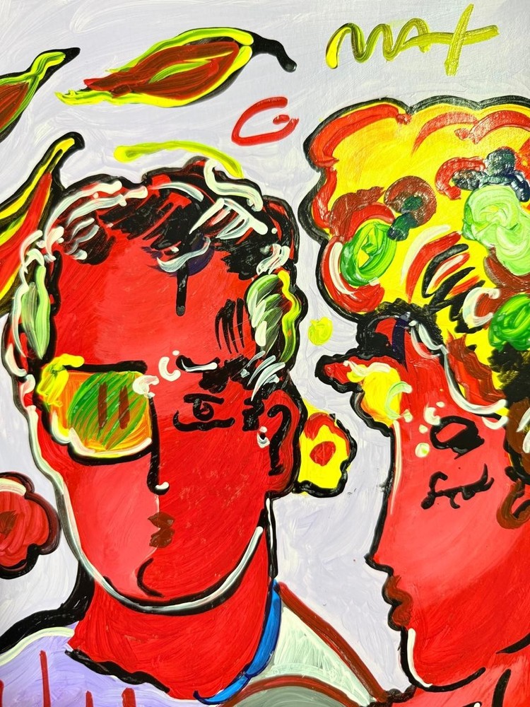 Peter Max Drawing (handmade) Antique paper, signed and sealed