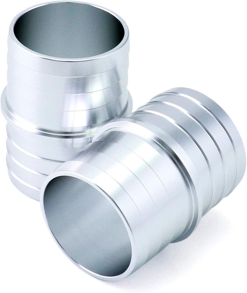 QWORK Hose Barb Fittings, 2 Pack 1-1/2" to Inch Aluminum 1-1/2