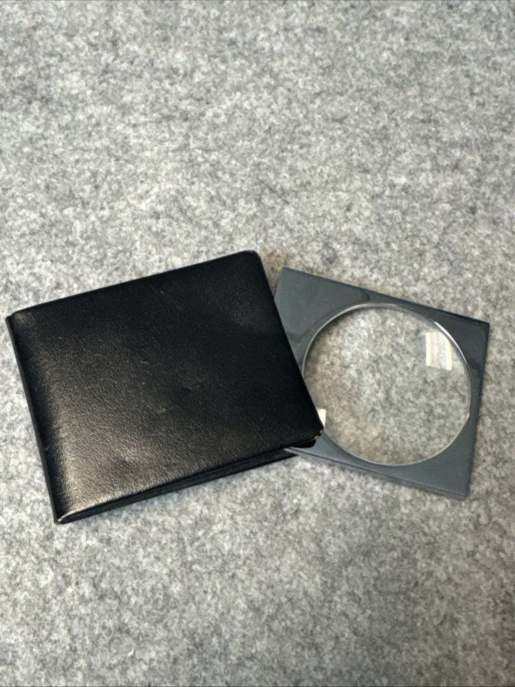 Eschenbach Leather Folding Pocket Magnifier Black W Germany Silver