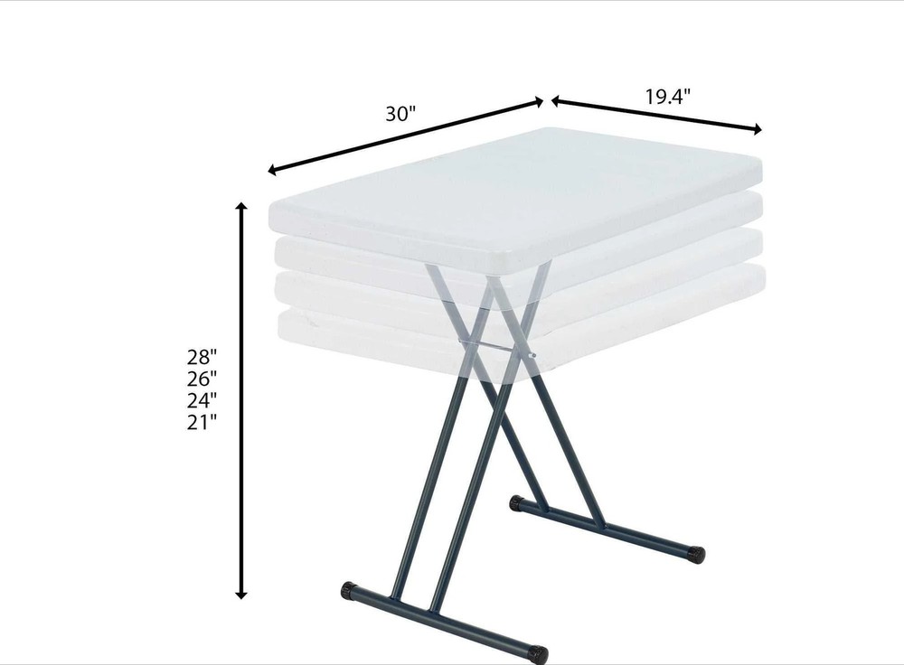 30" Personal Rectangle Folding Table, Indoor/Outdoor, White (28241)