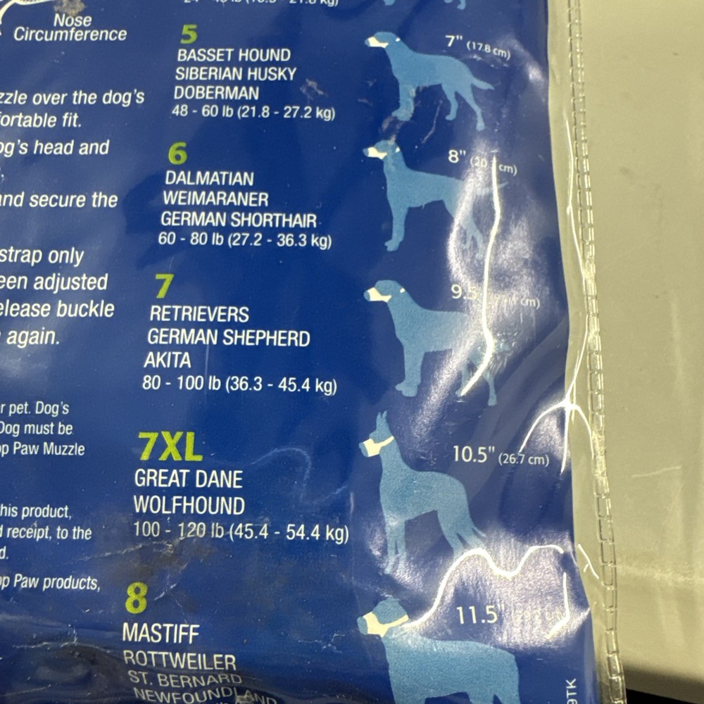 Top Paw Adjustable Mesh Muzzle Size 7 Large Dog New