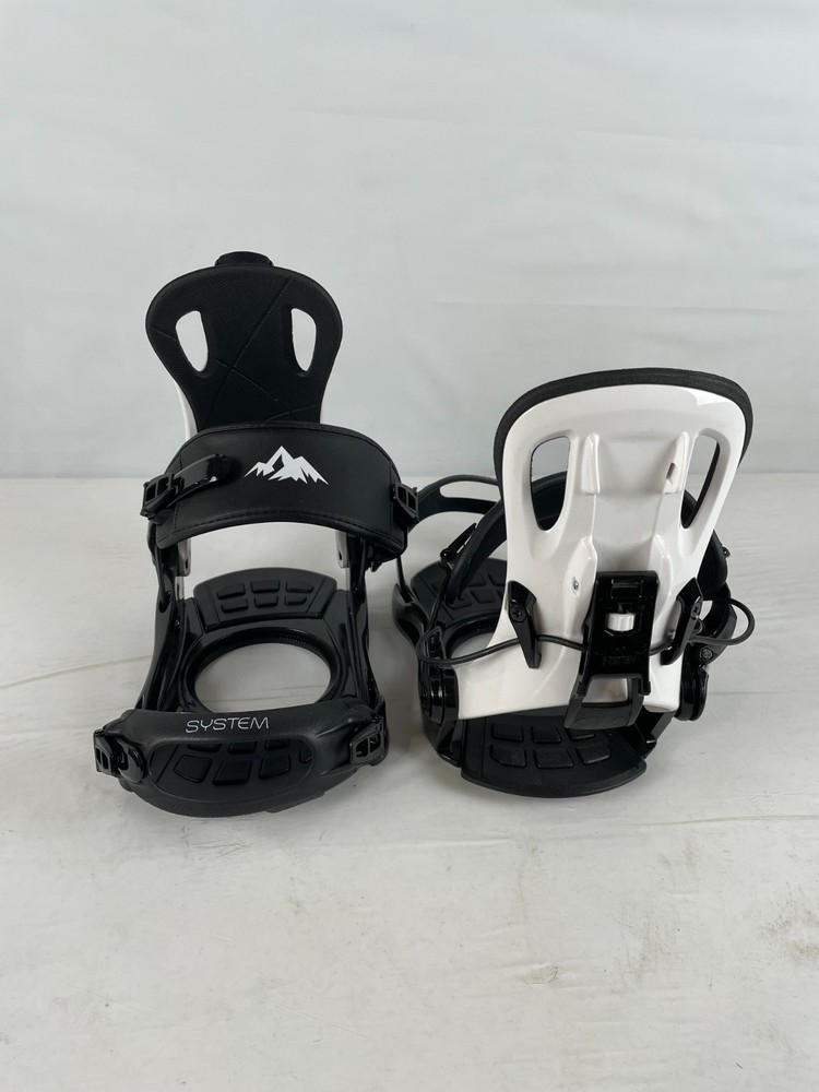 System FT3 Snowboard Bindings, White/Black, L