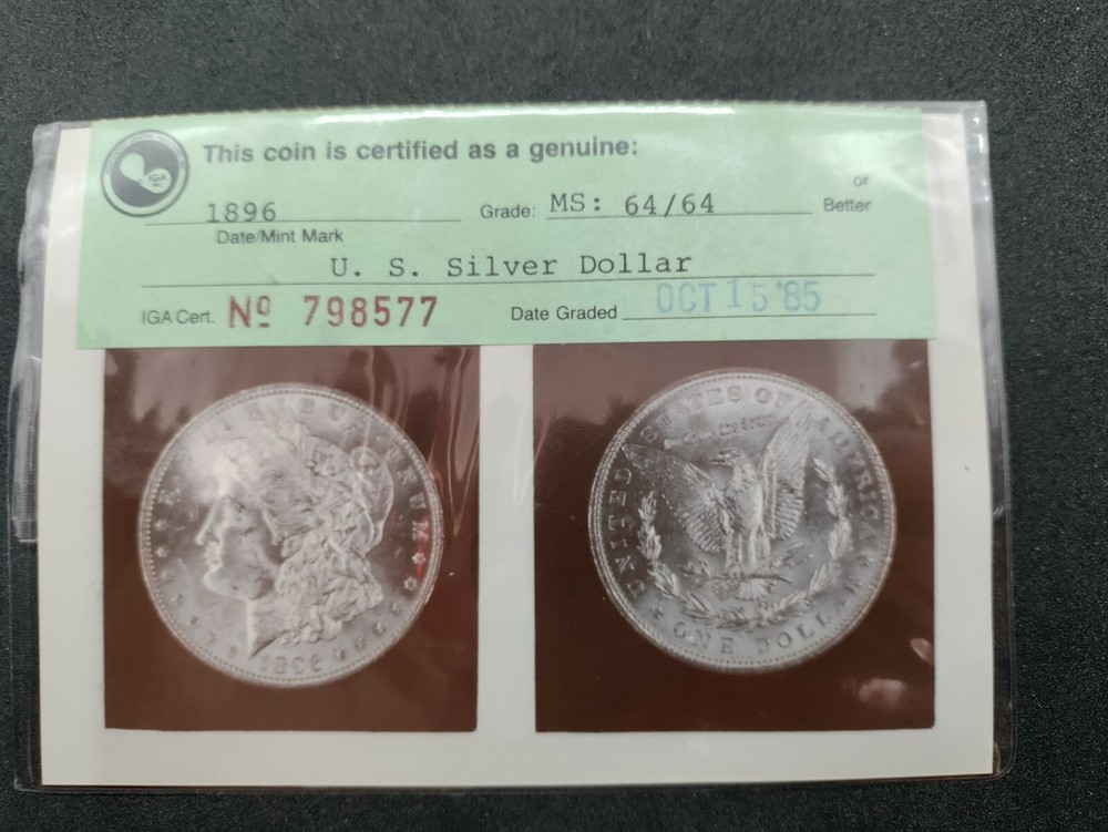 1896 Morgan Silver Dollar - IGA - MS+ Gem UNC