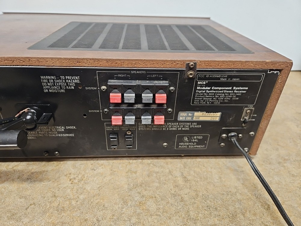 MCS 3249 Modular Component Systems Digital Synthesized Stereo Receiver