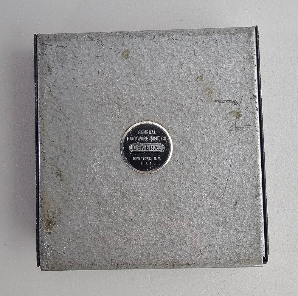 General Hardware Drill Bit Case New York Vintage Tool Solid Metal