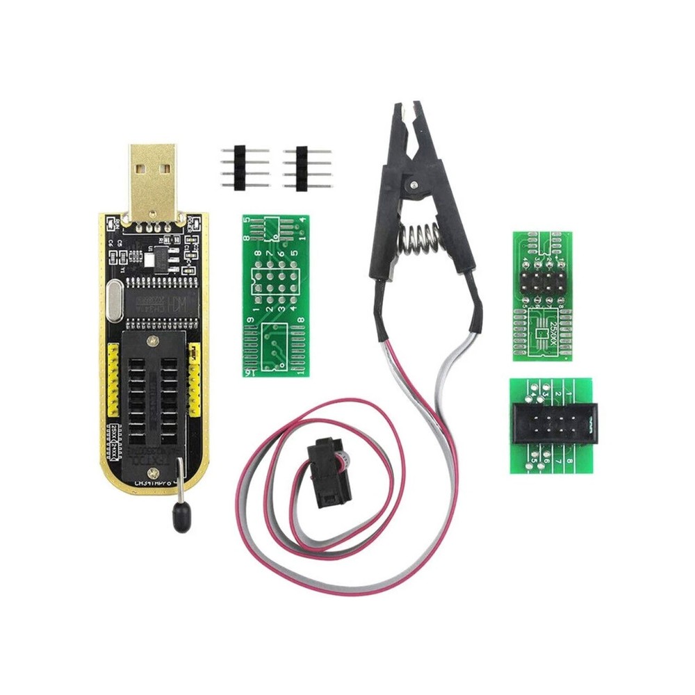 CH341A SOIC8 SOP8 Flash Chip EEPROM Programmer IC BIOS Test Clips 24 25 SeriesBC