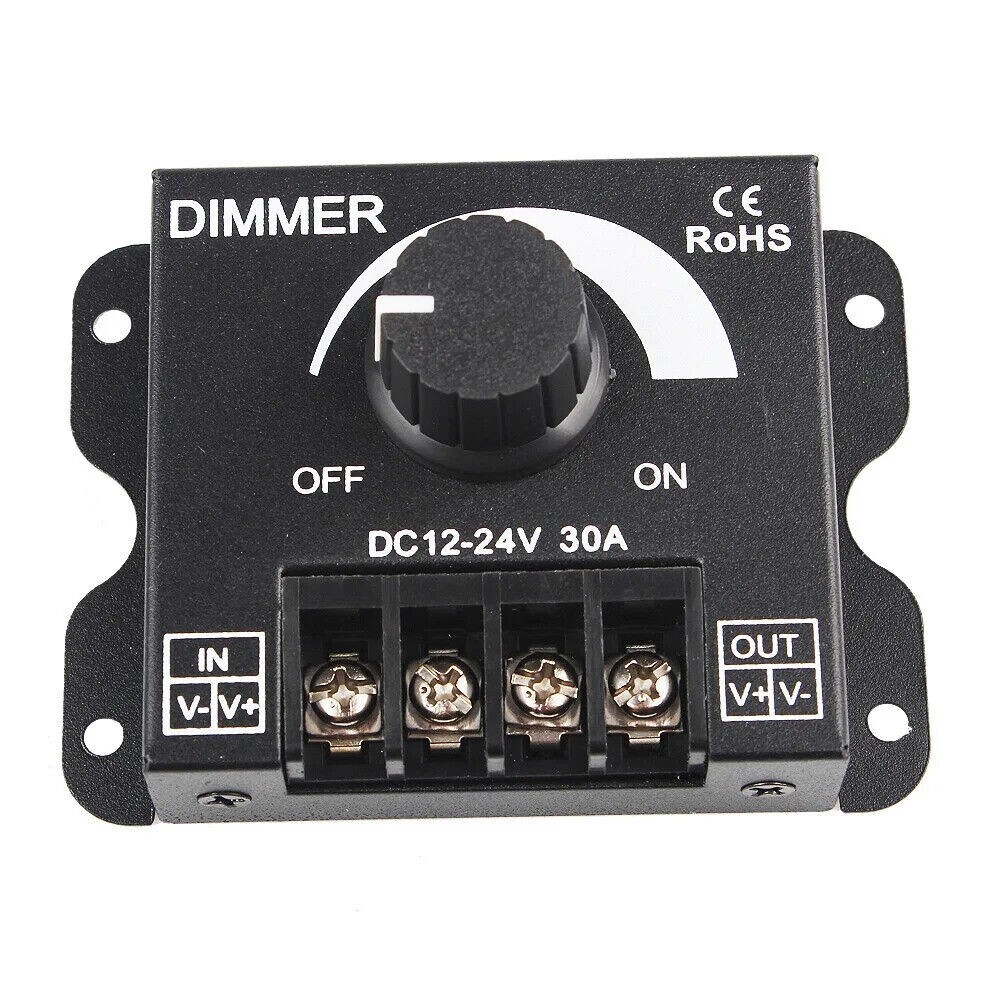 Led Single Strip Dimmer DC12-24V 30A 360W Output Controller RF Wireless Remote