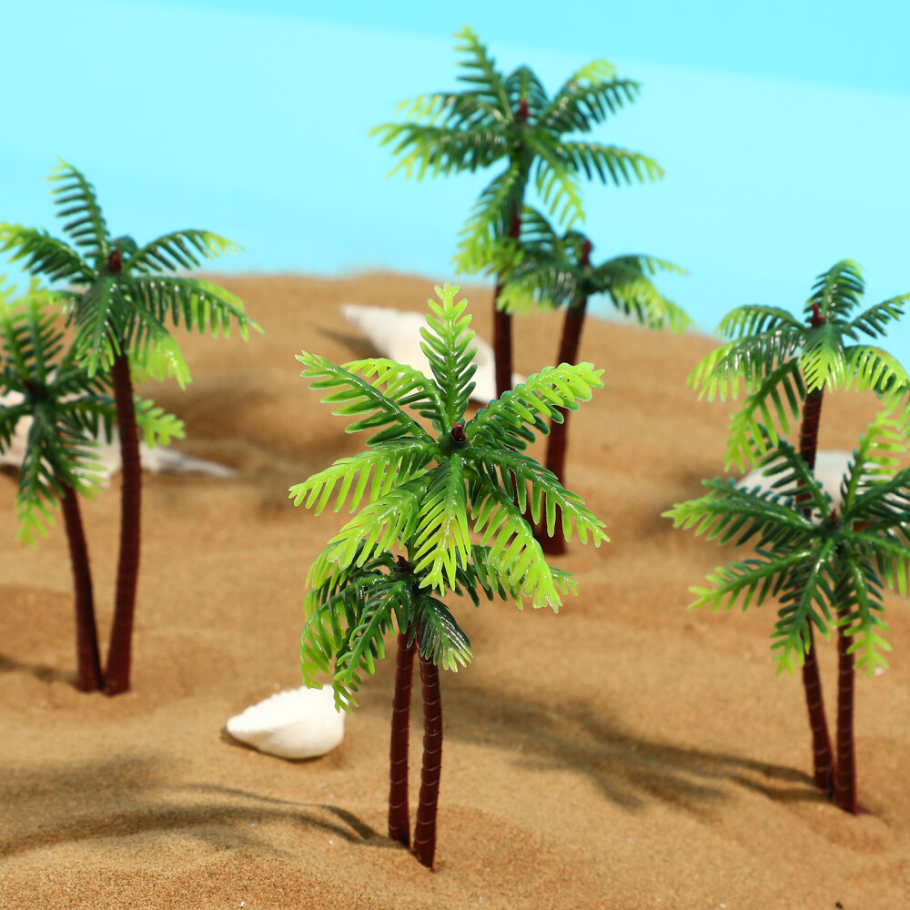 5PCS Simulated Aquarium Decorations Plants for Artificial Palm Tree Plants