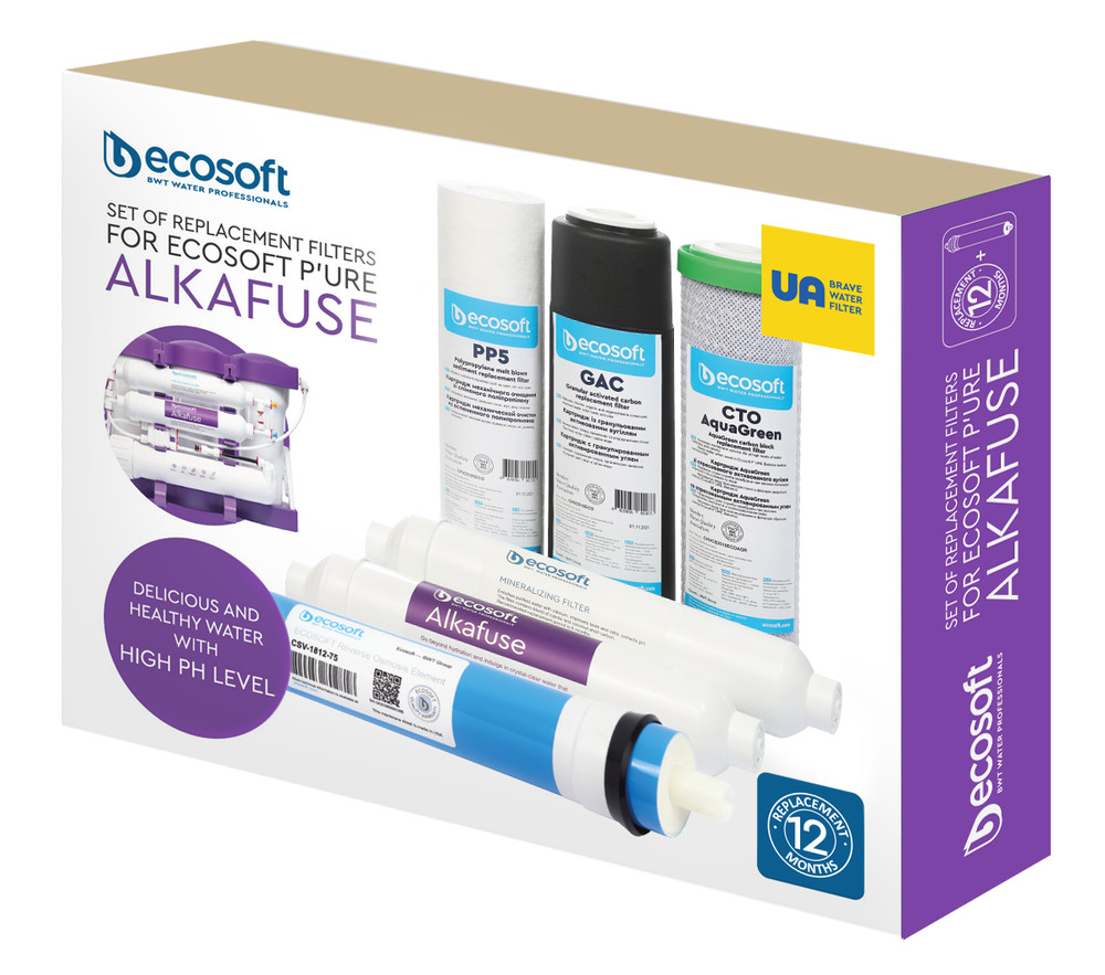 Ecosoft Annual PURE Alkafuse Drinking Pack of 6 Replacement Filters