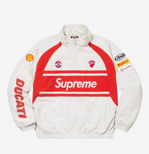 Supreme x Ducati Track Jacket Light Grey - 24SS