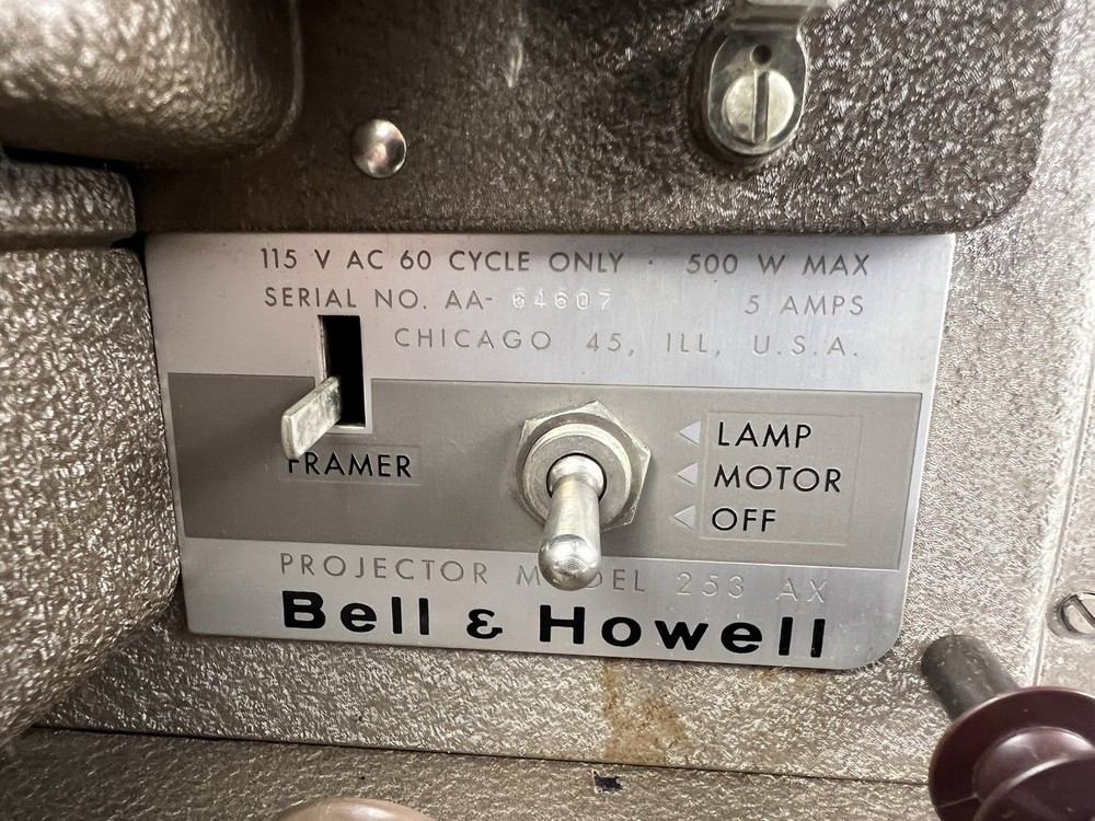 Vintage Bell & Howell 253-AX Projector Powers On Light & Motor Work