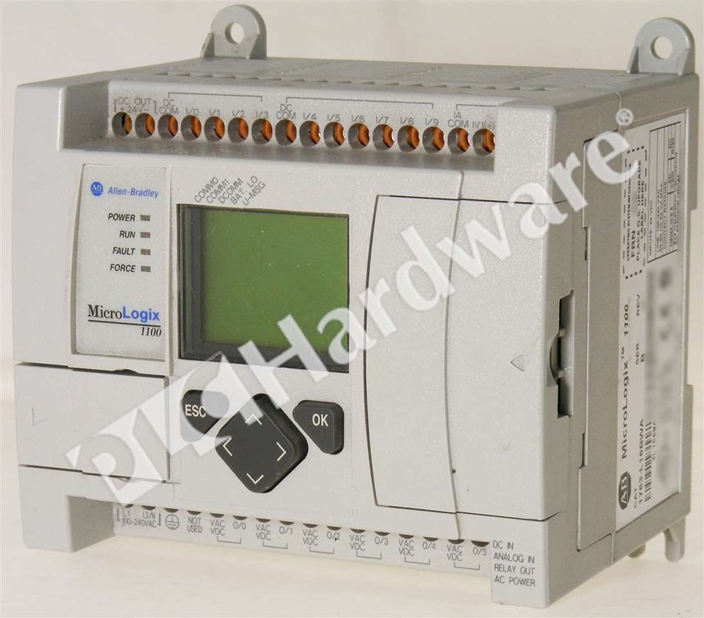 Allen Bradley 1763-L16BWA /B MicroLogix 1100 AC Power 24VDC Inputs Controller