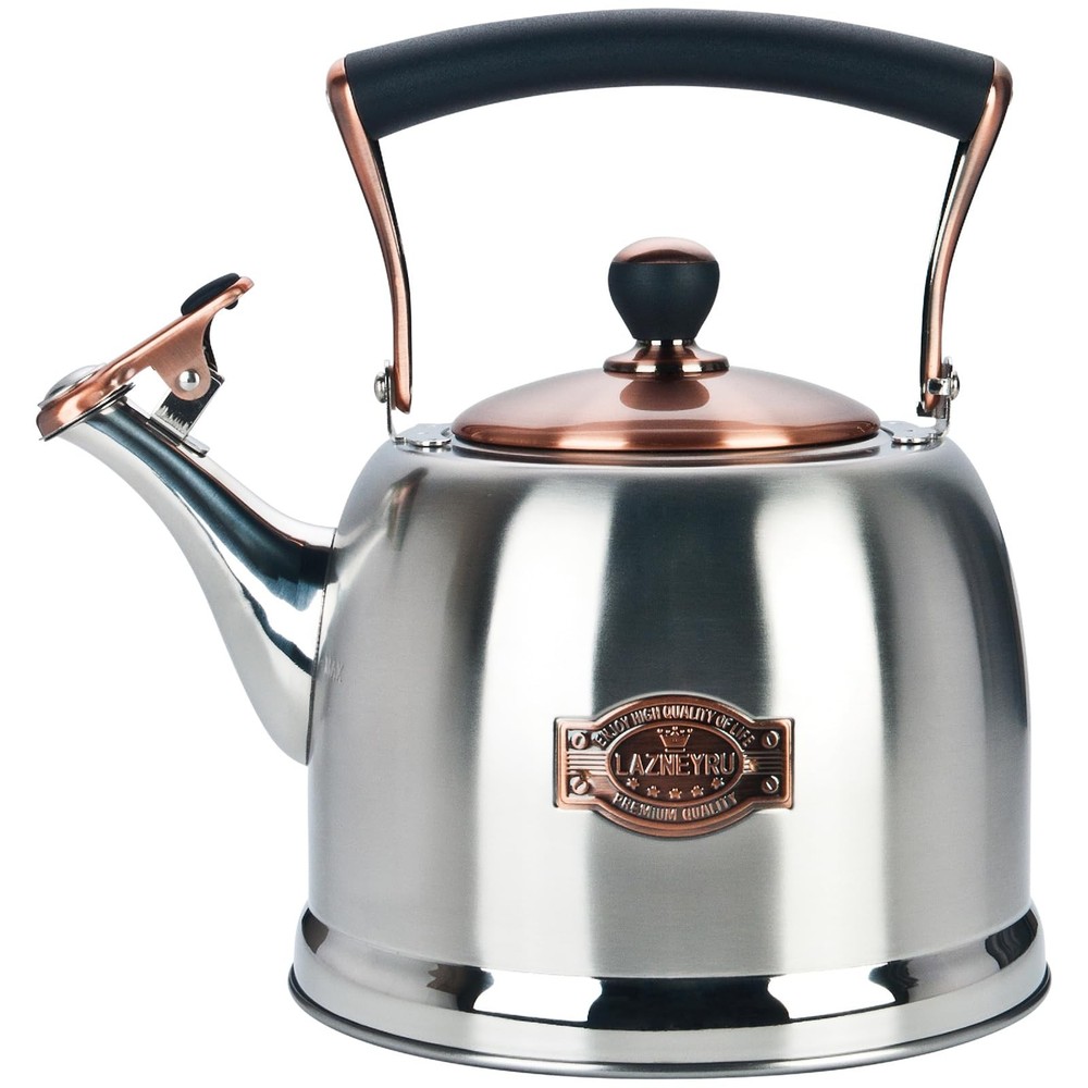 Tea Kettle Stainless Steel Teapot, Stainless Steel Teakettle for Stove Top wi...
