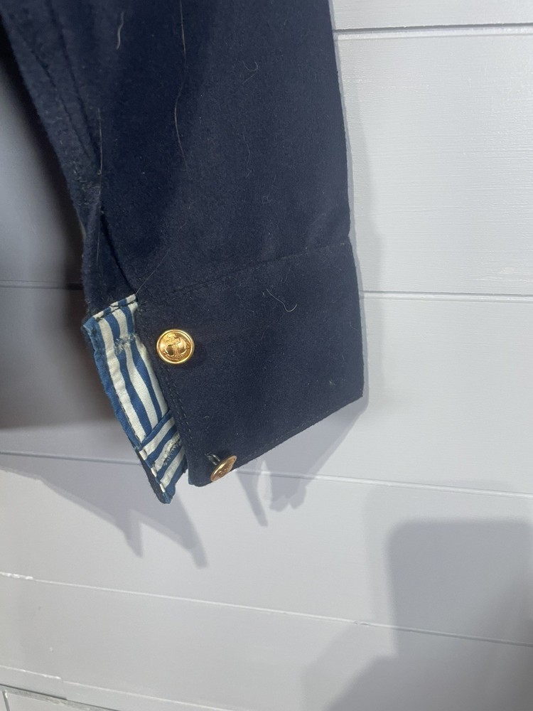 1970s Vintage Soviet Navy Russian Uniform Jacket Coat Pullover Blue Patch