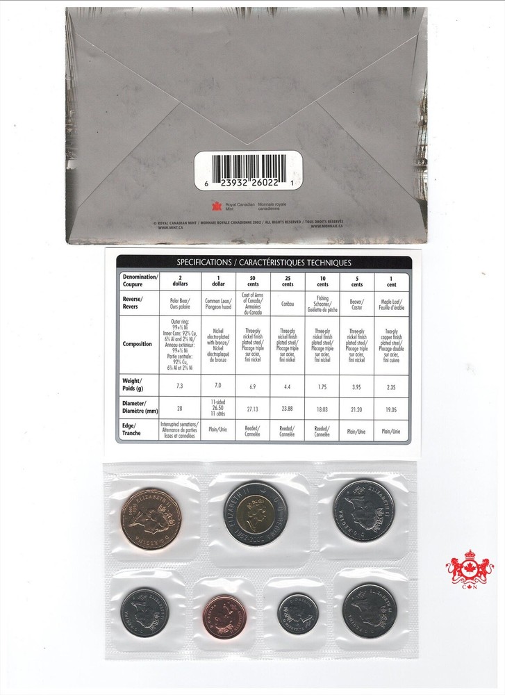 2002-P Canada Proof Like Set - Royal canada Mint -
