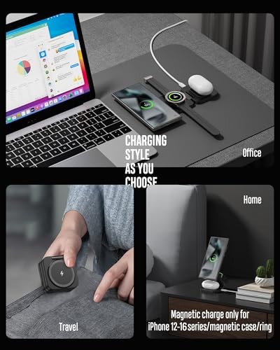 Foldable 3 in 1 Wireless Charging Station for Samsung, X55 Ultra Magnetic