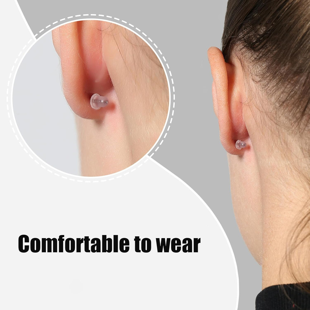 Silicone Earring Backs, 200 Pieces Clear Hypoallergenic Stoppers for Stud, Post,