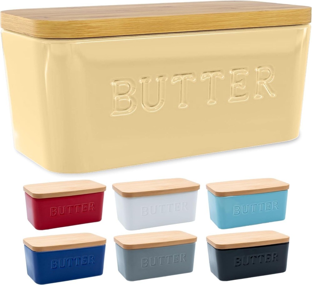 Prioritychef Large Butter Dish with Lid for Countertop, Ceramic Butter Container
