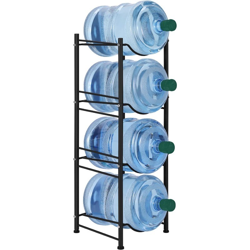 4-Tier Water Jug Rack 5 Gallon Detachable Bottle Holder Organizer Storage Rack
