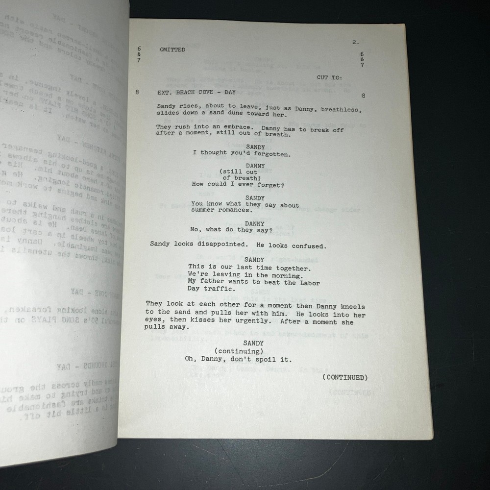 GREASE (15/12/77) 3rd Draft Script Travolta/Newton-John Paramount Prod Cvrs+COA