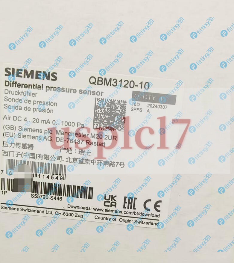 ONE Siemens QBM3120-10 difference pressure sensor New