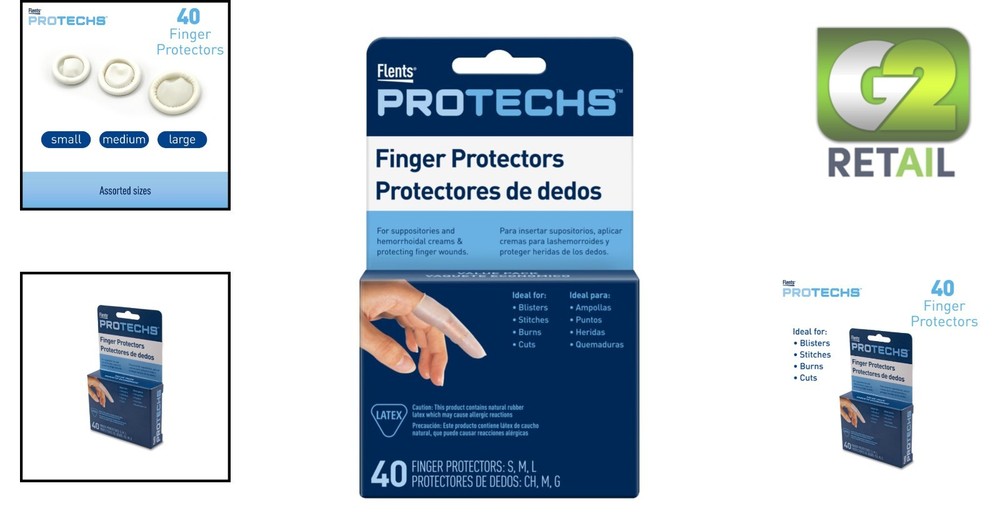 Protechs Finger & Toe Cots - Durable 40 Count Set for Everyday Wound Care