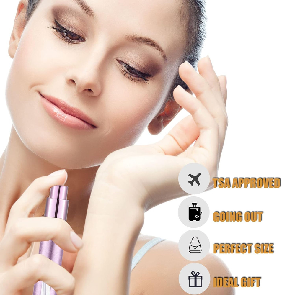 12Ml Portable Mini Perfume Atomizer(6 Pcs)，Refilable Small Spray Bottle for Trav