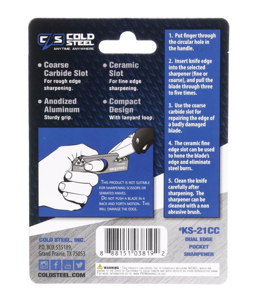 Cold Steel CS-KS-21CC: 2-in-1 Knife Sharpener