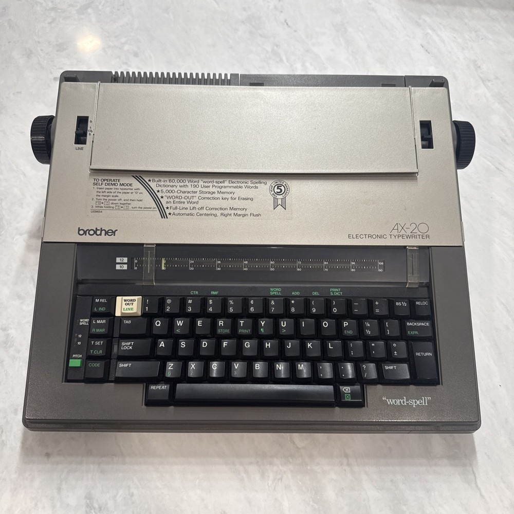 Brother AX-20 Word-Spell Electronic Typewriter TESTED....