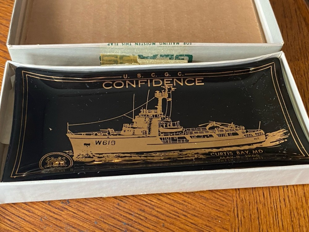 US Coast Guard Cutter Confidence Glass Ash Tray