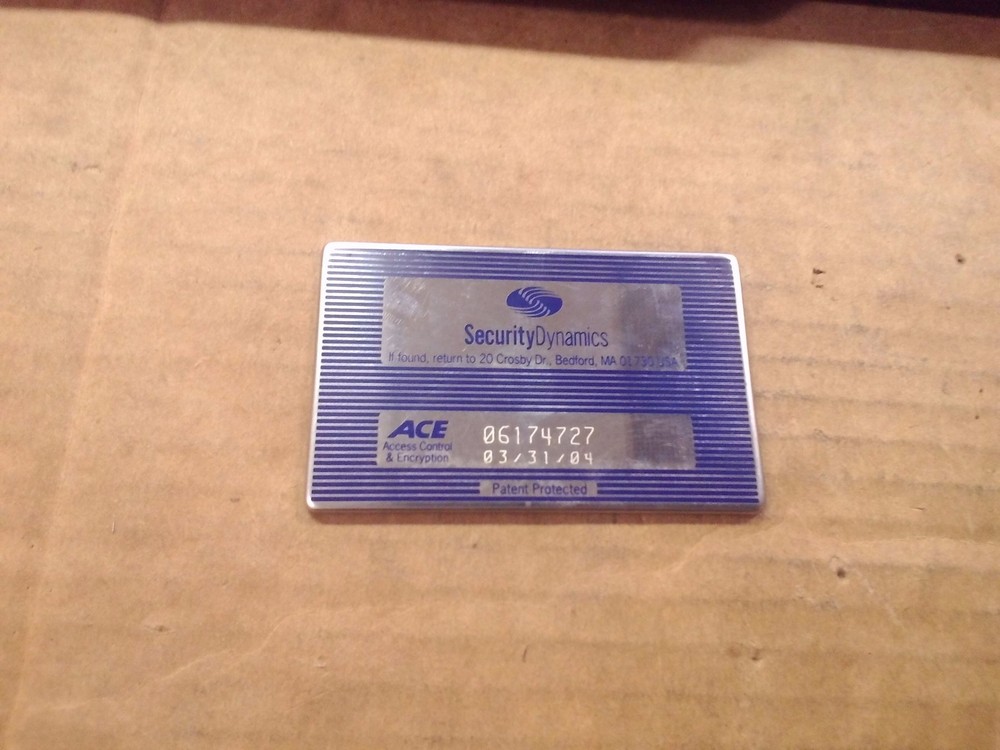 Secuirty Dynamics ACE SecurID Authentication Code Receiver Card