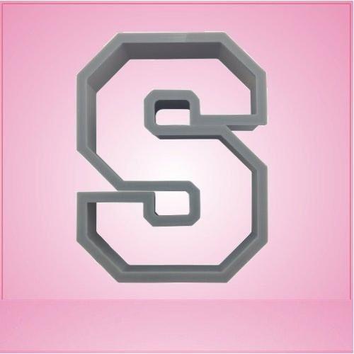Varsity Letter S Cookie Cutter 3 Inch (Plastic)