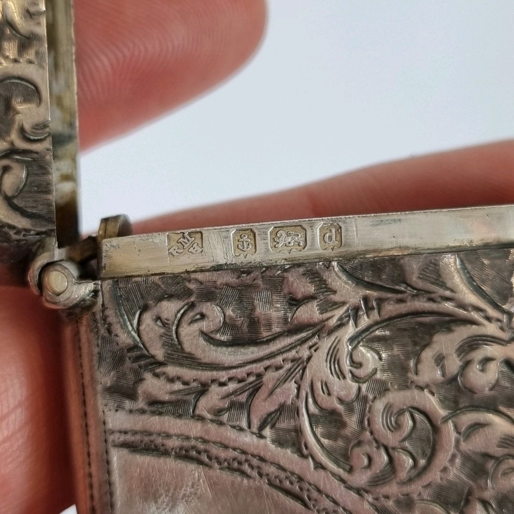 Antique Solid Silver Vesta Case Birmingham 1903 Martin Hall & Co 5.2cm High