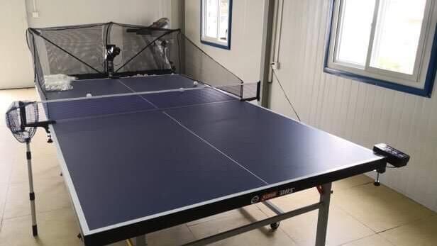 Automatic Table Tennis Robot w/ Foldable Net Ping Pong Training Machine Spinning