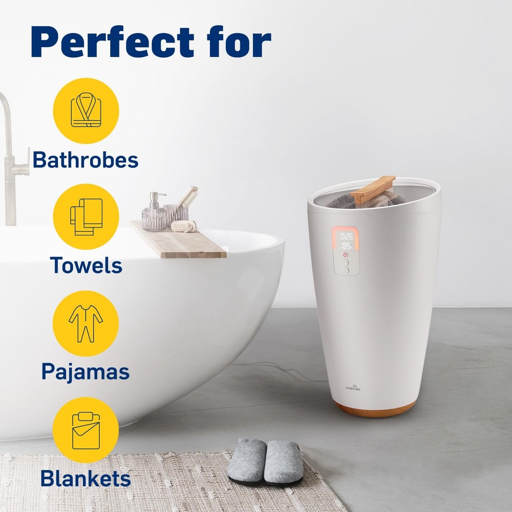 Live Fine Large Bucket Towel Warmer with LED Display and Adjustable Timer