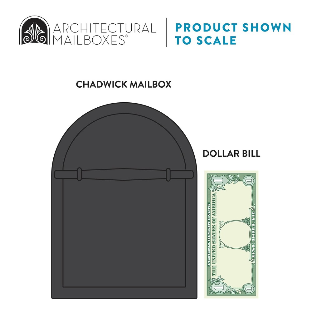 Architectural Mailboxes Chadwick Galvanized Steel Post Mount Medium, Black
